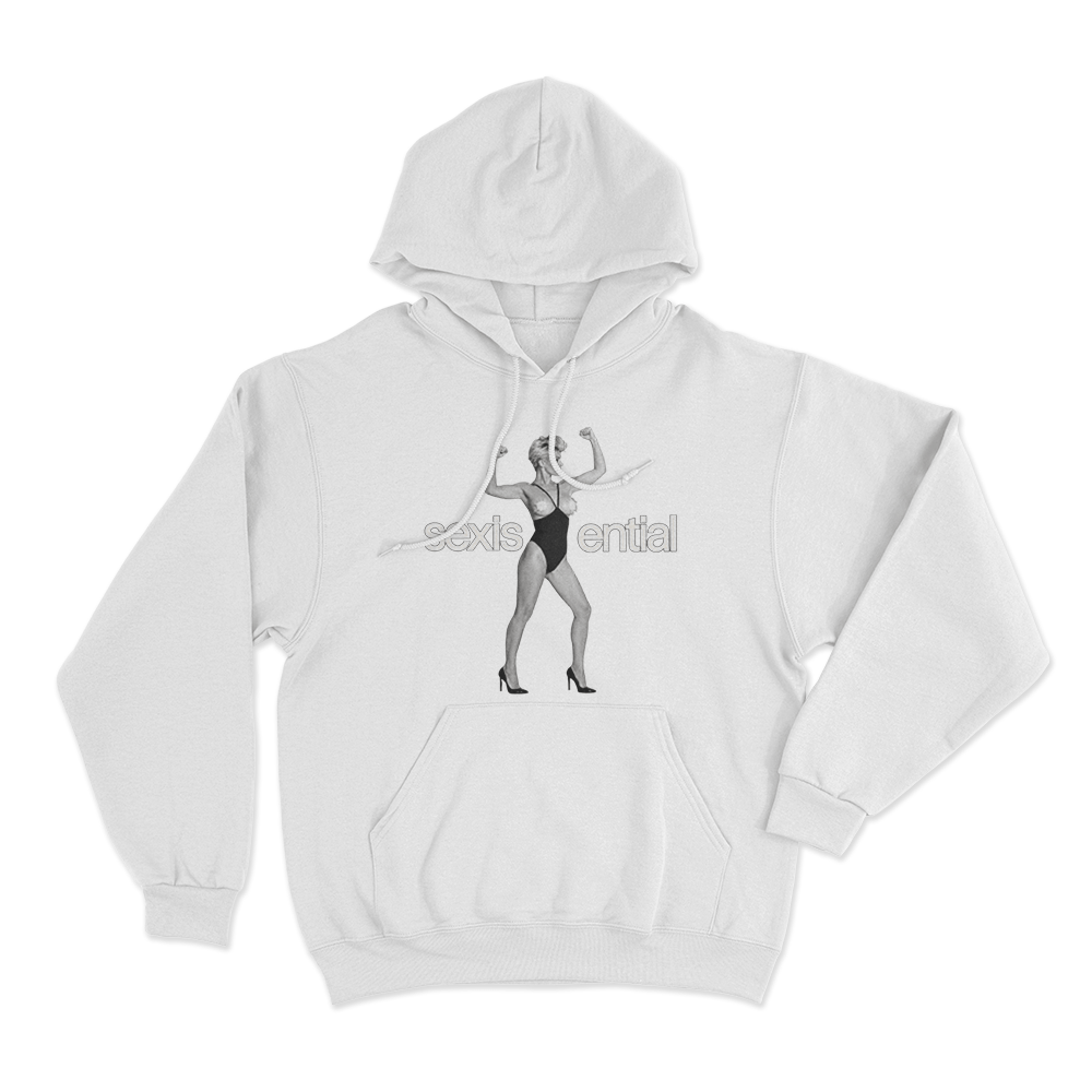 Sexistential Pose Unisex Hoodie White Sexistential Pose Unisex Hoodie White
